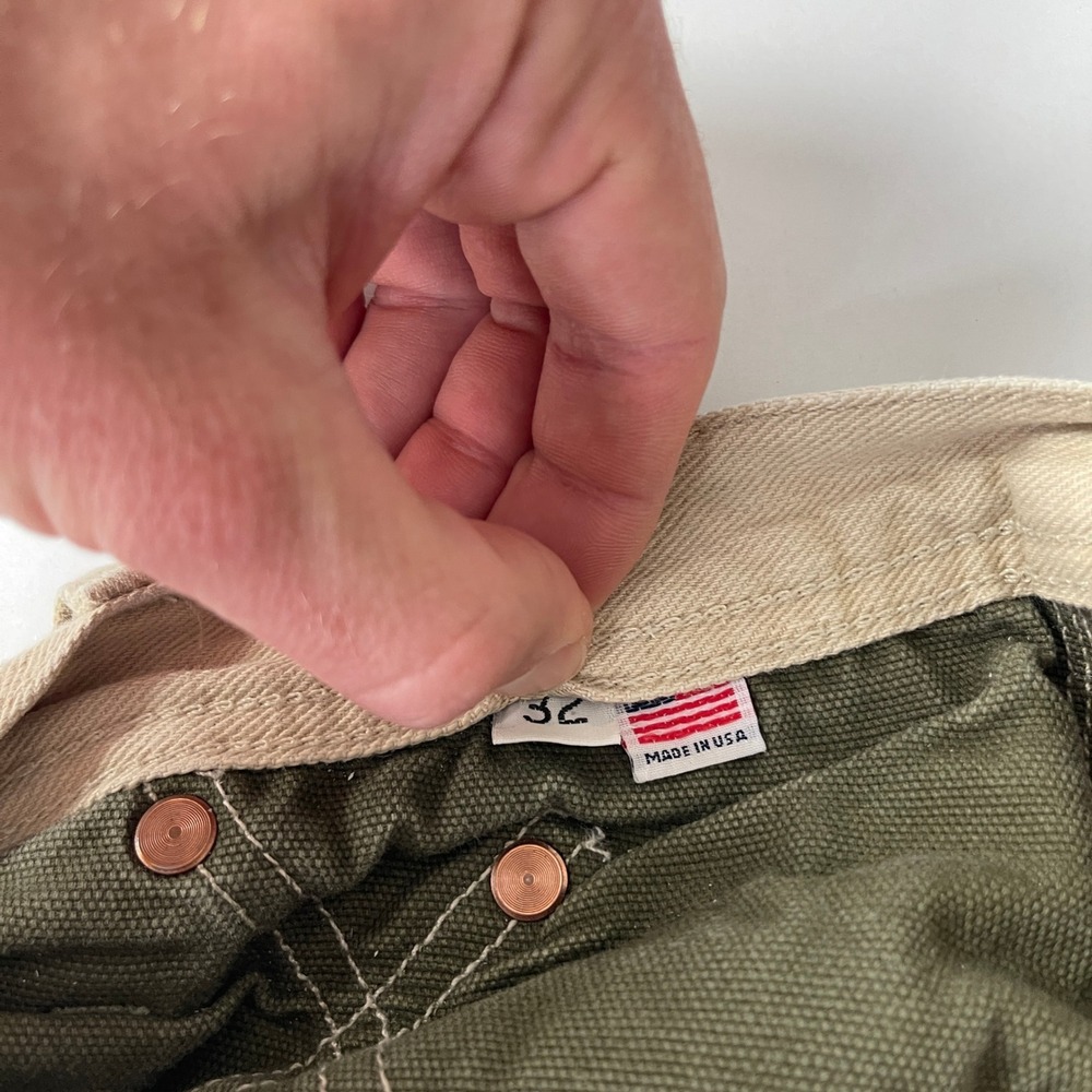 Grease Point Workwear Pants Mens 30x32* Beige Double Knee Selvedge Workwear USA - Picture 8 of 16